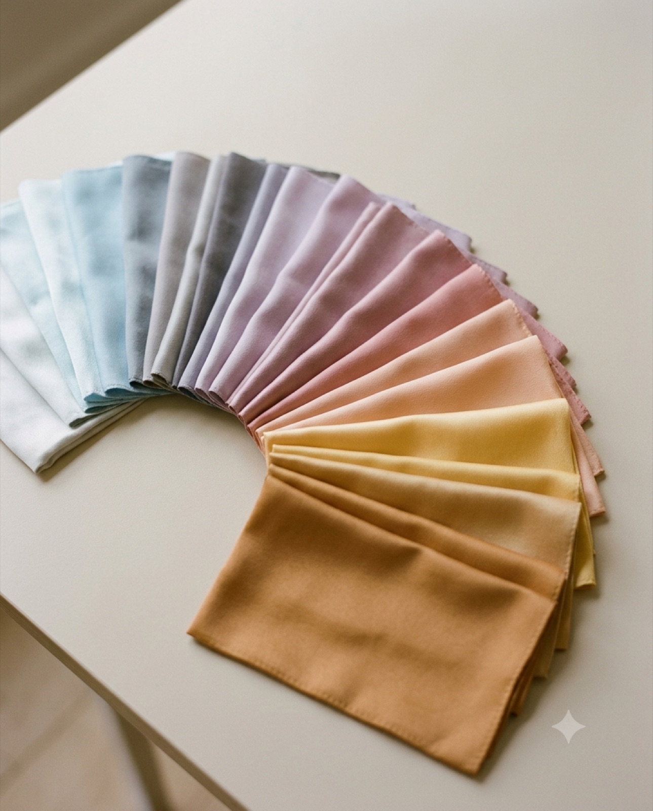 drapes fanned